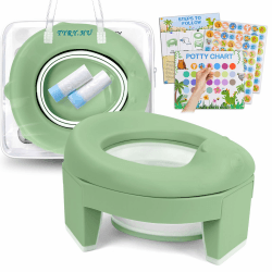 Töpfchen Toilettensitz Kinder ab 1 2 Jahre 3 in 1 Faltbarer Potty Training Weiches EVA Seat Baby AuBen Innen Tragbar Reisetoilette Reisetöpfchen mit Reisetasche und Einweg Müllsäcke(Grün) C-grün Angebot bei HelloDeals