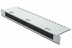 DIGITUS Kabel-Durchführung mit Bürstenleiste & Kabel-Abfang - 1HE - 19-Zoll - Für Netzwerkschränke & Netzwerkkabel - Grau | Kabeldurchlass HxB: 30x400 mm – Für Netzwerkschränke & Netzwerkkabel – Grau Angebot bei HelloDeals