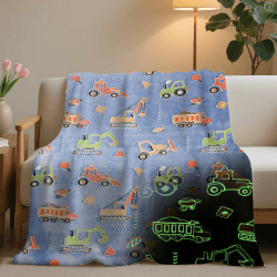 Kuscheldecke Kinder Einhorn/Dinosaurier/Weltraum Decke, kuscheldecke leuchtet im Dunkeln, warme Decke Flauschige Geschenke für Jungs mädchen Sofa Kinderdecke (Digger, 150x200cm) Digger 150x200cm Angebot bei HelloDeals