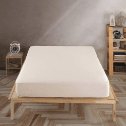 Vency Premium Jersey Spannbettlaken 180x200cm Beige - Spannbetttuch 100% Baumwolle, Bettlaken 180x200 Bis 35 cm Matratzenhöhe Beige 180x200 cm Beige Angebot bei HelloDeals