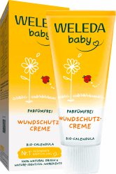 WELEDA Bio Baby Calendula Wundschutzcreme parfümfrei - Naturkosmetik Wundsalbe/Babycreme für den Schutz empfindlicher Haut im Windelbereich. Hilft bei Rötungen, gereizter Haut & Wundsein (1x 75ml) Sans parfum Wundschutzcreme 75ml Parfümfrei Angebot bei HelloDeals