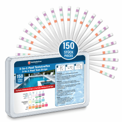 Veddelholzer 3-in-1 Pool Teststreifen (150 Stück) – pH-Wert, Freies Chlor & Alkalinität messen – Schnelle Wasseranalyse für Pool, Whirlpool & Spa 3in1 Poolteststreifen Angebot bei HelloDeals