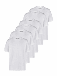 JACK & JONES Tshirt Herren Basic Regular Fit JACJEANS Crew Neck Tee 6er Set Pack Rundhals Kurzarm Sommer Tee Shirt Schwarz Weiß S M L XL XXL 3XL XL 6x White (12284978) Angebot bei HelloDeals