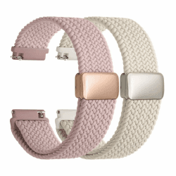Fullmosa Nylon Uhrenarmband 20mm kompatibel mit Garmin Vivoactive 6/5/3/Venu 2 Plus/Venu Sq/Samsung Galaxy Watch 7/6/5/4 40mm 44mm- 2er Set Geflochtenes Wechsel Armband für Damen & Herren Polarstern+Rosa 20mm Angebot bei HelloDeals