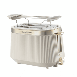 Russell Hobbs Toaster [für 2 Scheiben] Brontë Stone (6 Bräunungsstufen, Mattes Finish, Goldakzente, Lift & Look, Auftaufunktion, Aufwärmfunktion, Stop- & Hebefunktion, Brötchenaufsatz) 26761-56 2 Scheiben Creme Angebot bei HelloDeals