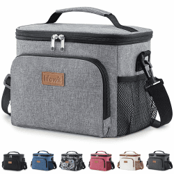 Lifewit Isolierte Kühltasche, Wiederverwendbare Lunchtasche, Tragbare Kühlbox auslaufsicher, Tragetasche mit verstellbarem Schulterriemen für Erwachsene für Arbeit/Picknick, Grau, 9L 12 Dosen Grau M Angebot bei HelloDeals