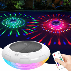 KingSom Schwimmende Poolbeleuchtung mit Bunten Lichtershow, RGB Pool Beleuchtung Solar mit Fernbedienung, 12 Farbmodi, IP68 Wasserdichter Pool Lichter schwimmend, Poolbeleuchtung Unterwasser-1 Stück Angebot bei HelloDeals
