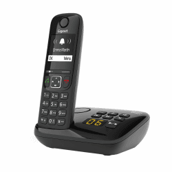 Gigaset AS690A - Schnurloses DECT-Telefon mit Anrufbeantworter - großes, kontrastreiches Display - einstellbare Klangprofile - Freisprechfunktion - Anrufschutz, schwarz [Deutsche Version] 1 Telefon mit AB Eins Schwarz Angebot bei HelloDeals