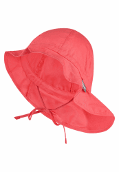 Sterntaler Sonnenhut - Unisex Sommerhut - UV-Schutz 50+ Mütze mit breiter Krempe und Größenregulierung - Nackenschutz - Bindebänder - Baby und Kinder Kopfbedeckung aus Popeline (Bio) 53 koralle Angebot bei HelloDeals