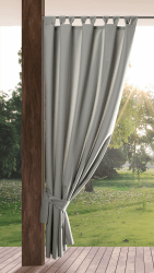 Eurofirany Garden Outdoor Vorhang mit Klett-Schlaufen, 1 Stück, Blickdicht & Wetterfest, UV-Schutz, für Balkon Terrasse Pergola Pavillon, H200 x B155 cm, Hellgrau Klett-Schlaufen H200 x B155 cm (1er Pack) Hellgrau Angebot bei HelloDeals