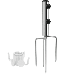 LEcylankEr sonnenschirmständer - Schirmständer mit 4 Heringen, Abnehmbar Einstellbar Robuster Bodenanker fur Sonnenschirm aus Metall, Erdspieß Sonnenschirm im Freien, für Strand Gras Sand Angebot bei HelloDeals