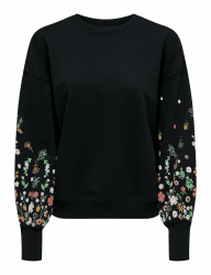 ONLY Female Sweatshirt ONLBROOKE Sweatshirt | Sweatshirts M Black/Print:sleeve Flower Angebot bei HelloDeals