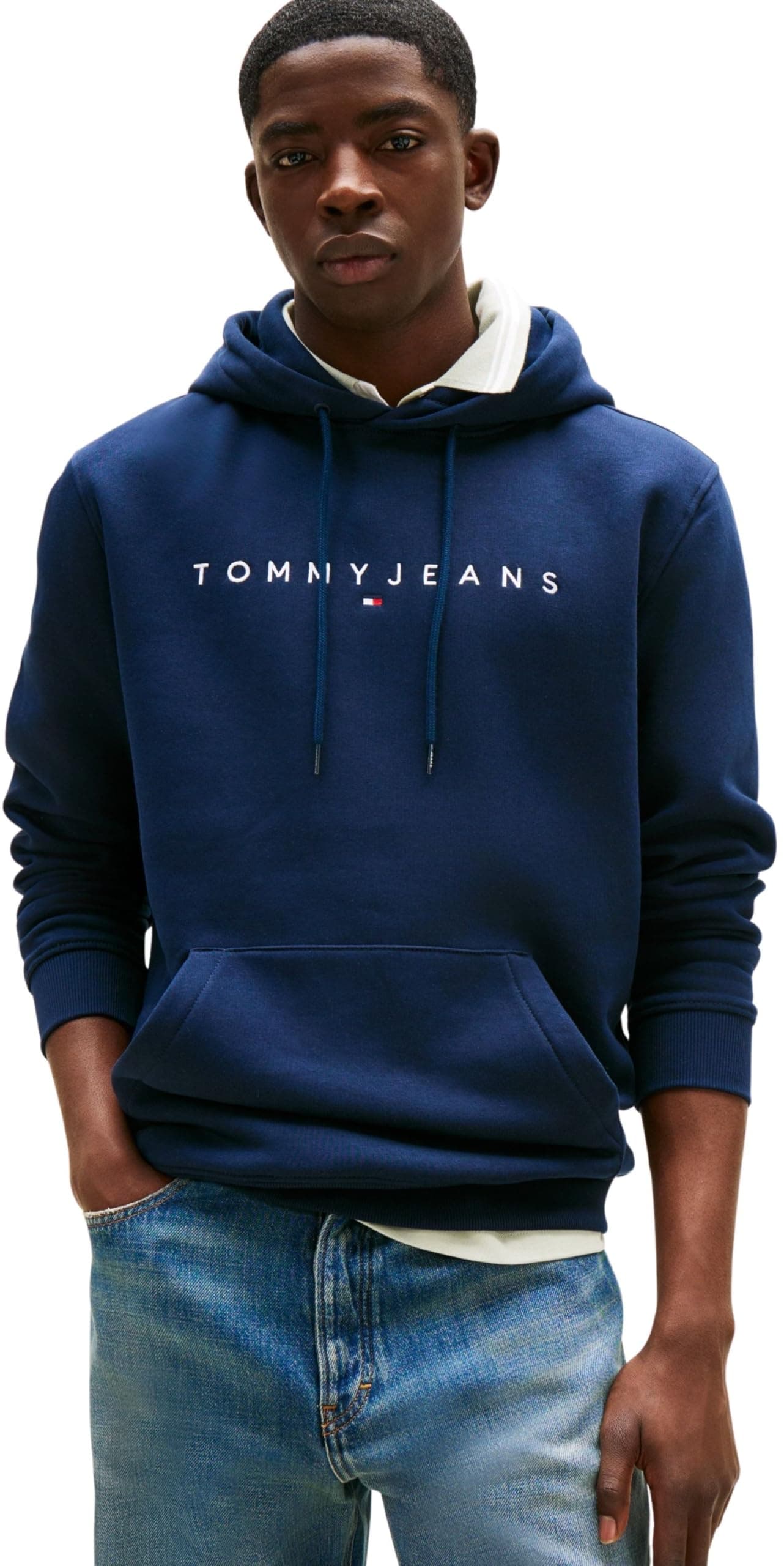 Tommy Jeans Herren Hoodie Linear Logo mit Kapuze XL Blue (Dark Night Navy) Angebot bei HelloDeals