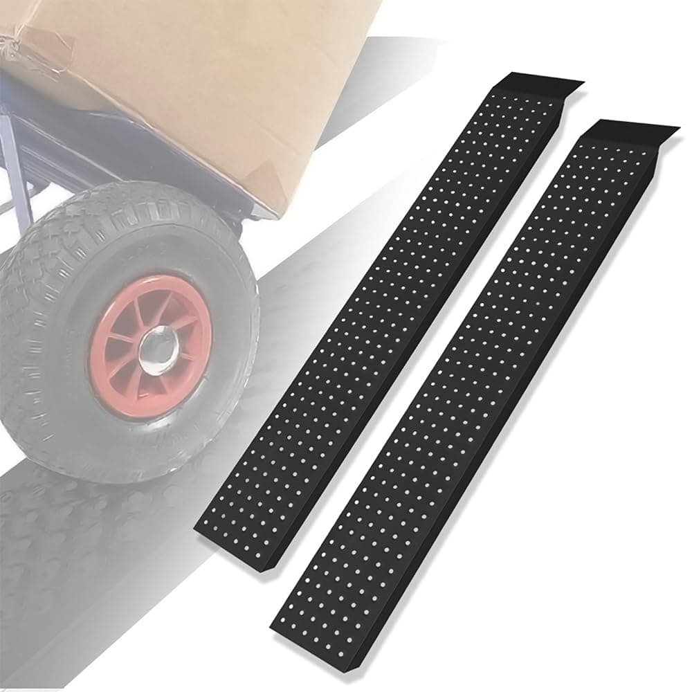 LILIIN 2X Auffahrrampe PKW Verladerampe 400 kg Verladeschiene Verzinkter Stahl Laderampe Anhängerrampe Tragfähigkeit Alu Rampe für Motorrad, Anhänger, Rasenmäher, Rasentraktor (160cm, Schwarz) Schwarz 160cm Angebot bei HelloDeals