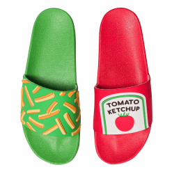 Dedoles Badeschuhe & Hausschuhe Damen Herren & Kinder Badesandalen lustige Designs Bücher Kaffee Party Pizza Fuchs Bär Lama Wolken Geschenk 42 EU Pommes mit Ketchup Angebot bei HelloDeals