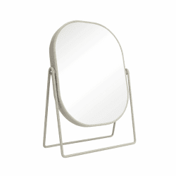 Jean & Len Kosmetikspiegel, aus Eisen, robust und Kratzfest, Mattes & stilvolles Finish in beige, Rückseite mit 3-facher Vergrößerung, ovaler Kleiner Spiegel, 20 x 27 cm Angebot bei HelloDeals