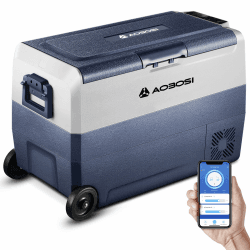AAOBOSI Kompressor Kühlbox 50 L, Kühlbox Auto Mit APP-Steuerung, 12/24 V und 100-240 V Kühlbox Elektrisch, bis -20 °C für Auto, LKW, Boot, Reisemobil, Camping, Dual Zone und Zwei Temperaturen 50L Angebot bei HelloDeals