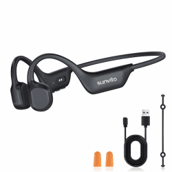 Knochenschall Kopfhörer Bluetooth 6.0, offene Bluetooth-Funkkopfhörer für Sport, wasserdichte, leichte Ohrhörer mit Ohrstöpseln für Laufsport, Fitnessstudio, Radfahren, schwarz Angebot bei HelloDeals