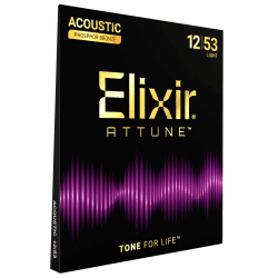 Elixir Strings, ATTUNE Akustikgitarrensaiten, Phosphorbronze, langanhaltend klarer und brillanter Klang mit natürlichem Spielgefühl, 6-Saiten-Set, Light 12-53 Angebot bei HelloDeals