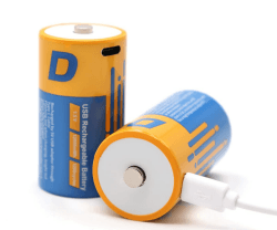 Lithium USB Wiederaufladbar Batterien D, 1,5V Li-Ion D Akku Aufladbare,12000mWh Mit Typ C Ladekabel, Schnellladung in 4 Stunden,(2er Pack) D battery*2 Angebot bei HelloDeals