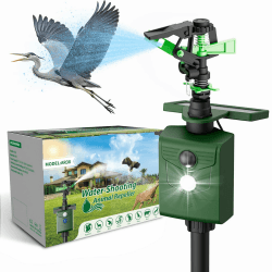Wasserstrahl Tiervertreiber, Vogelabwehr, Reiherschreck für Garten & Teich,USB-Laden/Solar-Laden in Zwei Modi, PIR-Bewegungsmelder, Vogelschreck Angebot bei HelloDeals