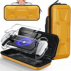 FYOUNG Tasche Zubehör für PlayStation Portal, Full Protection Bundle mit Schutz Glas Bildschirmschutz, klare Hülle, Hartschale Portable Reisetasche für PS5 Portal Remote Player Gelb Angebot bei HelloDeals