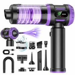 Handstaubsauger Akku 27000Pa mit LED-Display, 5-in-1 Kabelloser Autosauger Stark ,Bürstenloser Motor 220000 RPM,3 Stufen Mini Staubsauger mit HEPA-Filter,12 Zubehör für Auto,PC,Sofa,Tierhaare,Notfall Angebot bei HelloDeals