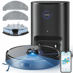 Vyzzle Saugroboter mit Wischfunktion, 10000Pa Saugroboter mit Absaugstation 3,5L, Wisch und Saugroboter mit LiDAR Navigation, 180 Min Laufzeit, App Steuerung, Tierhaare, Hartböden & Teppiche, Schwarz Schwarz Standard Angebot bei HelloDeals