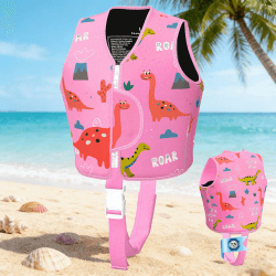 TÜV-Zertifizierte Schwimmweste Kinder 2-6 Jahre, Schwimmhilfe für Kinder, Strapazierfähig und Bequem, Verstellbarer Sicherheitsgurt, Geeignet für Schwimmbäder/Familienurlaube M(19-30kg) Pink Angebot bei HelloDeals