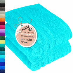 Lashuma 2er Handtuch Set 50x100 cm Türkis - Lagunen, London saugstarke Frotteehandtücher für Bad Handtuch I 2er Set I 50x100 cm Lagunen Türkis Angebot bei HelloDeals