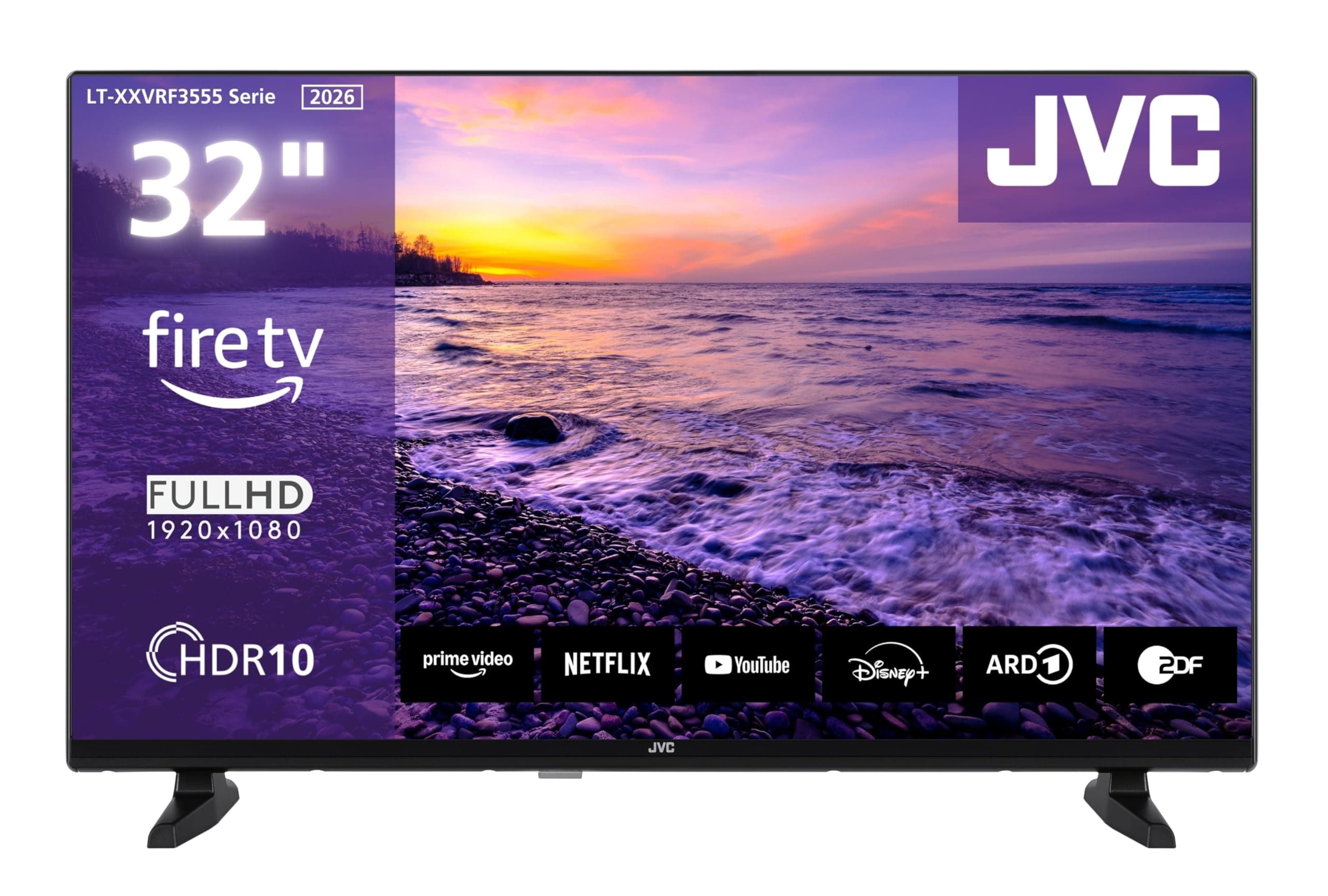 JVC LT-32VRF3555 Fernseher 32 Zoll Fire TV Full HD Smart TV HDR Fernseher mit Alexa Sprachsteuerung, Apple AirPlay und Triple Tuner, LED TV (2026) 32 Zoll Schwarz Angebot bei HelloDeals