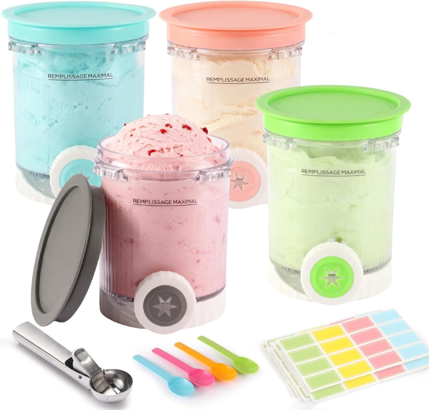 Ersatz Behälter Ninja Swirl CREAMi - Kompatibel mit Ninja Creami NC701 & NC700 (4 Black set) Angebot bei HelloDeals