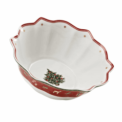 Villeroy & Boch - Toy's Delight Schüssel 32 cm Rot und Weiß, Mikrowellensicher, Weihnachtsgeschirr, Servierschale, Teller für Snacks oder Gebäck, Schüssel Keramik, Schale, Geschirr, Premium Porzellan Schüssel Groß Angebot bei HelloDeals