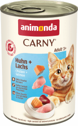animonda Carny Adult Huhn + Lachs (6 x 400 g), Katzennassfutter für ausgewachsene Katzen, Nassfutter mit 100 % frischen, fleischlichen Zutaten, Katzenfutter ohne Getreide und Zucker Huhn + Lachs 400 g (6er Pack) Angebot bei HelloDeals