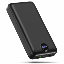 PowerBank 50000mAh große kapazität,3 in 1 Ladekabel 22,5W schnelles Aufladen externer Akku USB-C 3 Ausgänge und 2 Eingänge LED Display Power Bank kompatibel mit iPad iPhone Android usw Black Large Schwarz Angebot bei HelloDeals