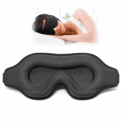 3D-Schlafmaske mit Ohrstöpseln - Lichtdichte & Bequeme Augenmaske für Herren & Damen, Ideal für Flugzeug, Reise & Seitenschläfer, Schwarz Angebot bei HelloDeals