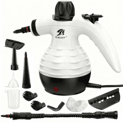 MLMLANT Dampfreiniger, Handdampfreiniger Haushaltsreiniger mit Sicherheitsverschluss und 10 Zubehörteilen, geeignet für Böden, Sofas, Fenster, Herde und mehr, Aufsätze Weiß Angebot bei HelloDeals