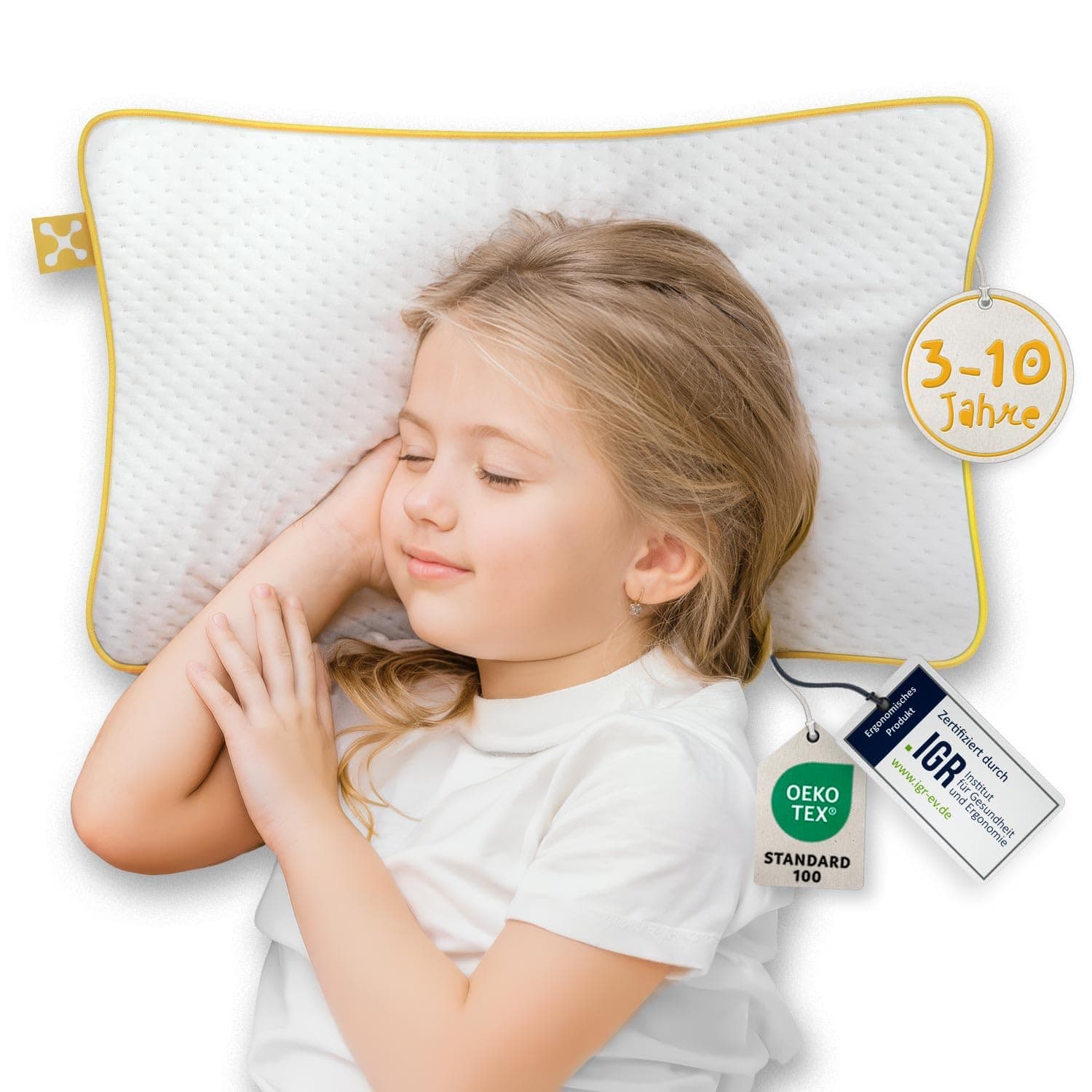 smartsleep® Kinder-Nackenkissen Comfort Pillow – Ergonomisches Memory Foam Kopfkissen mit Luftkanälen, formstabil für Kindern Angebot bei HelloDeals