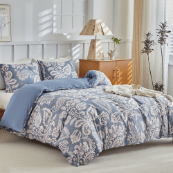 Lekesky Bettwäsche 220x240, 3teilig Bettbezug Mikrofaser Bettwäsche, Blau Paisley Bettwäsche Set 220x240 mit Kopfkissenbezug mit Reißverschluss 80x80cm*2, Paisley Blau 02 Paisley Blau 240x220cm + 80x80cm*2 Angebot bei HelloDeals