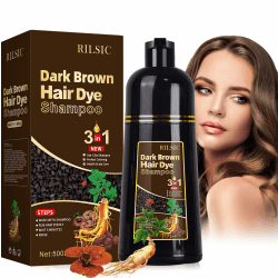Hair Dye Shampoo, Haarfärbeshampoo für graues Haar Sofort-Haarfarben-Shampoo, haarfarbe Shampoo Hair Color farbshampoo für Männer und Frauen (500ML) (Dunkelbraun) Dunkelbraun 500 ml (1er Pack) Angebot bei HelloDeals