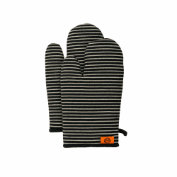 MasterChef Topflappen Handschuh Ofenhandschuhe Hitzebestaendig, 100% Baumwolle, Backofenhandschuhe Perfekt zum Kochen, Backen, mit Aufhängeschlaufe & Logo, Grau, Elite Kolletion Schwarz Einheitsgröße Angebot bei HelloDeals