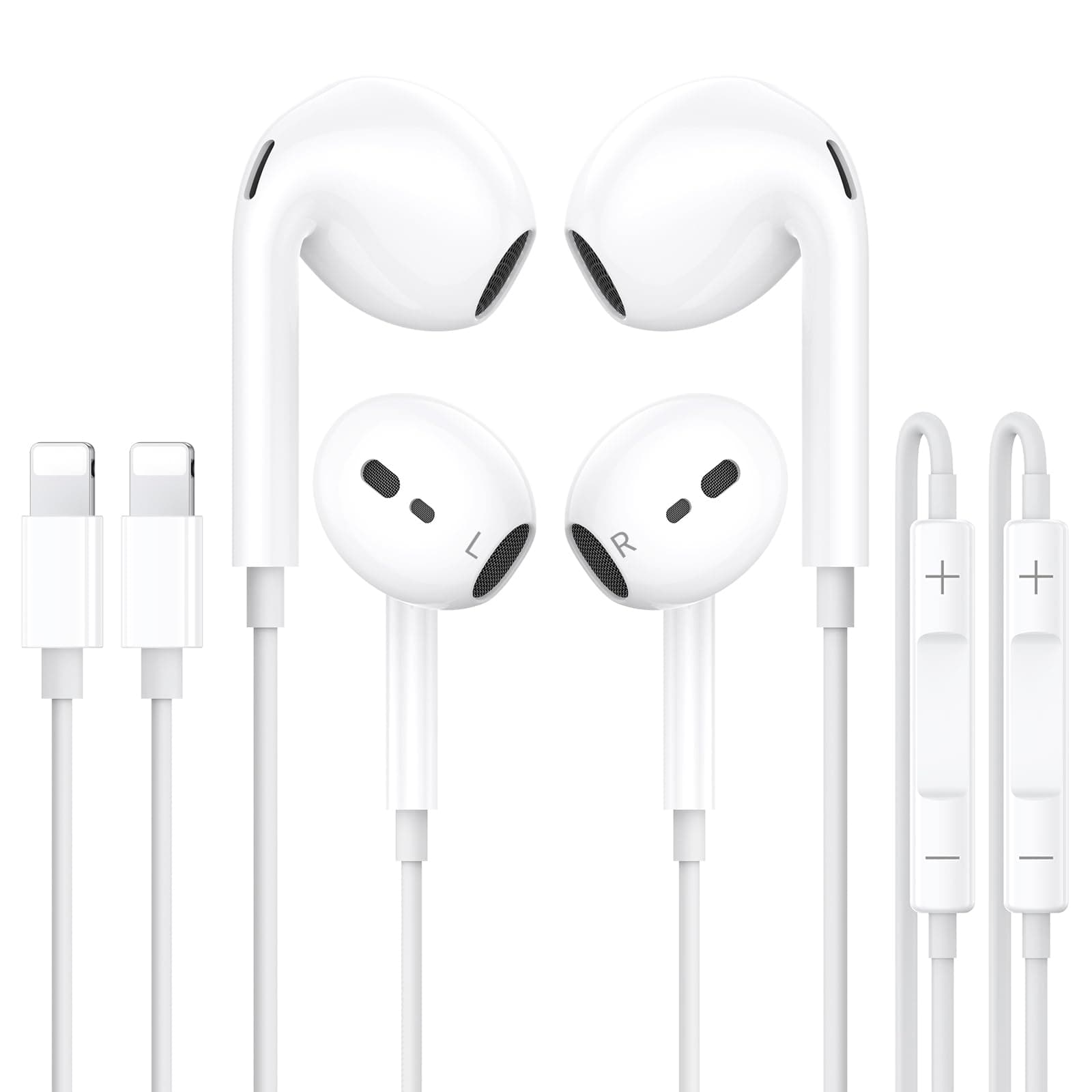 iPhone Kopfhörer mit Kabel, 2Pack [MFi-Zertifiziert] In Ear Kabelkopfhörer mit Mikrofon und HiFi Stereo Ohrhörer für iPhone 14 13 12 11 Plus Pro Max/XR/XS/X/SE/8/7/iPad Air Mini Unterstützt alle iOS White-2P-618 Angebot bei HelloDeals