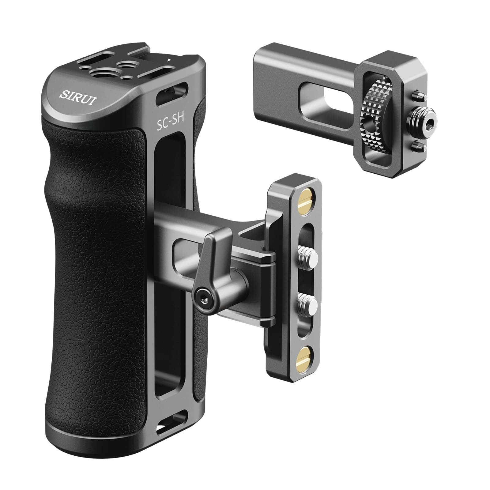 SIRUI Seitenhandgriff, Side Handle für Kamerakäfig, Zwei Befestigungsmöglichkeiten, NATO-Schiene, Fixierschraube, 3/8"-16 Schraube, 1/4"-20 Schrauben, rechts/Links verwendbar (SC-SH) Angebot bei HelloDeals