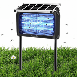 Insektenvernichter Elektrisch Solar - 10W Outdoor Mückenlampe mit UV-Lampe, 4000mAh Akku 12h Dauerbetrieb, IPX5 Wasserdicht, Gratis Kette für Wandmontage & Erdstecker, für Garten/Terrasse/Camping Angebot bei HelloDeals