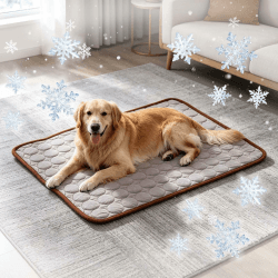 Kühlmatte SelbstküHlend für Hund Und Katze, Dünn Kühldecke Hund Sommer Hundematte Bett Kühldecke Rutschfest Kühlkissen Tragbares Waschbar Pet Cooling Mat für Hause,Auto,Reisen (Braun, 55x70cm) Braun 55x70cm Angebot bei HelloDeals