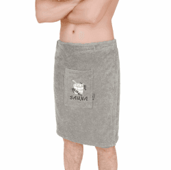 Lashuma Saunakilt Männer Grau, Lillby Frottee Saunatuch mit Klettverschluss Größe: XS - M Stein Grau XS-M Angebot bei HelloDeals