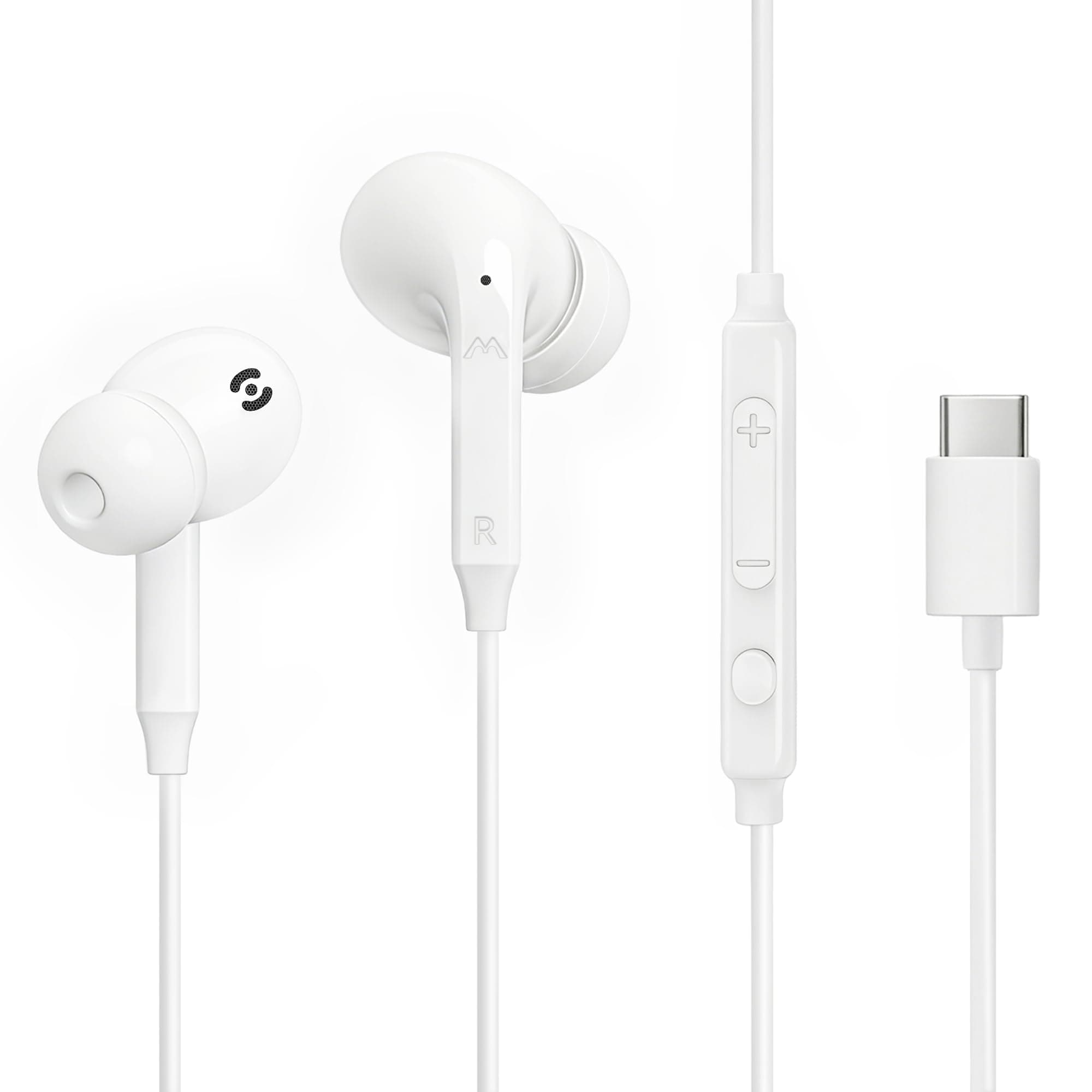 MAS CARNEY USB C Kopfhörer mit Kabel für iPhone 17 16 15 Pro Max In-Ear-Ohrhörer USBC Kabelkopfhörer mit Mikro & Regler für iPhone 17 Pro 17e 16Pro 16e 15 Plus 15Pro ipad Air Earbud für Samsung Galaxy Weiß Angebot bei HelloDeals