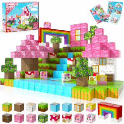 Annexfun Magnetische Bausteine 100 Stück - Baue Dein Magisches Einhorn mit Prinzessin & Schloss! Fantasievolle Magnetische Bauwelt Spielzeug ab 4 Jahren für Mädchen 4-8 Jahre Einhorn-Würfel (100 Stück) Angebot bei HelloDeals