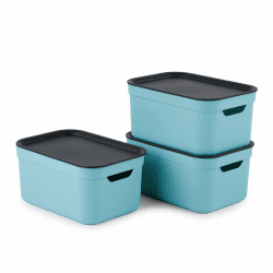 3er Set Deko Box mit Deckel A5 JIVE, Farbe - Türkis Angebot bei HelloDeals