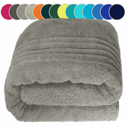 Lashuma Saunatuch 80x220 cm, London XXL Duschhandtuch Grau - Stein, Strandunterlage und Saunadecke 80 x 220 cm Stein Grau Angebot bei HelloDeals